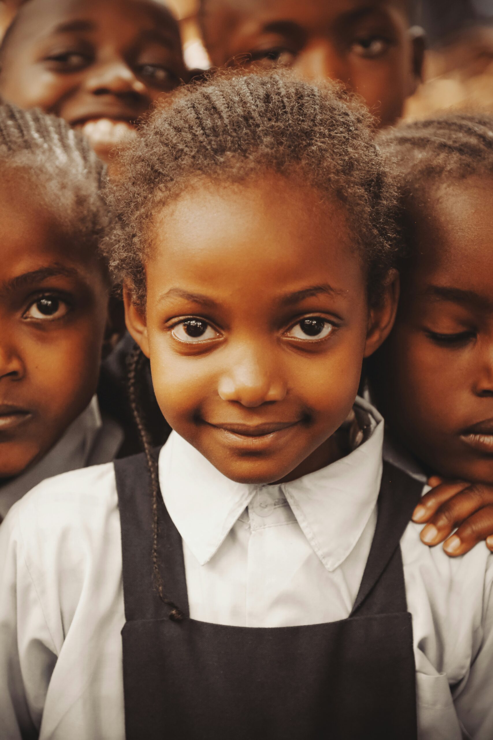 Close up of african girl smiling